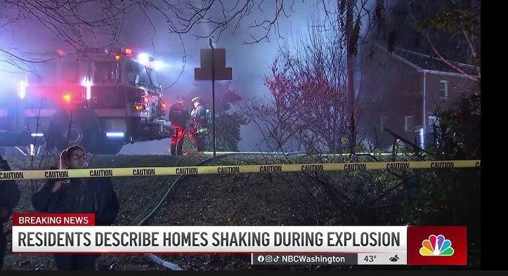 Explosion blamed on flare gun rocks suburb near US capital