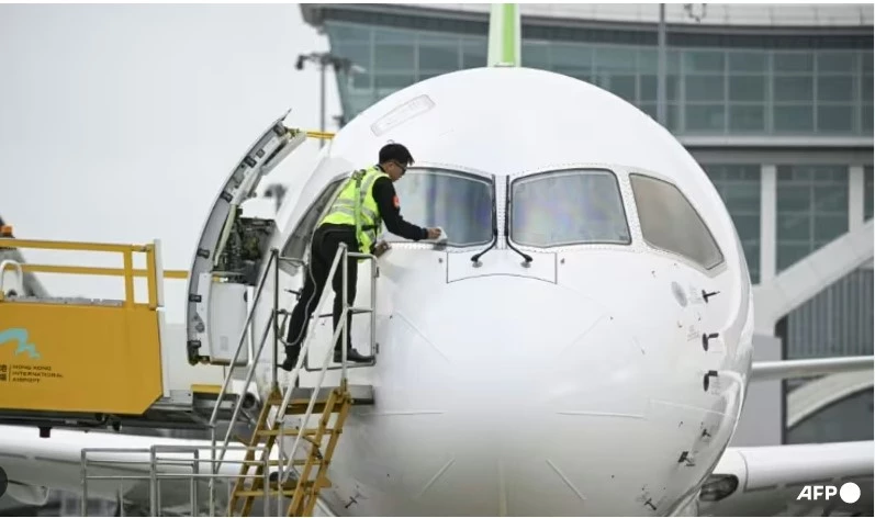 China shows off homegrown C919 jet in Hong Kong