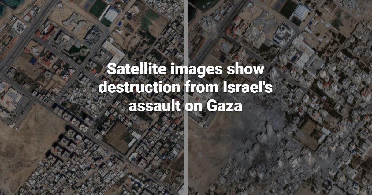 UN says satellite images show 18% of Gaza infrastructure destroyed since war