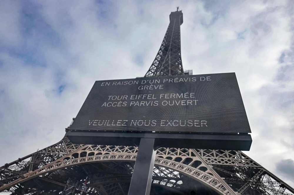 Eiffel Tower closes as staff go on strike