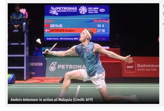 Denmark's Antonsen downs China's Shi to win Malaysia badminton title