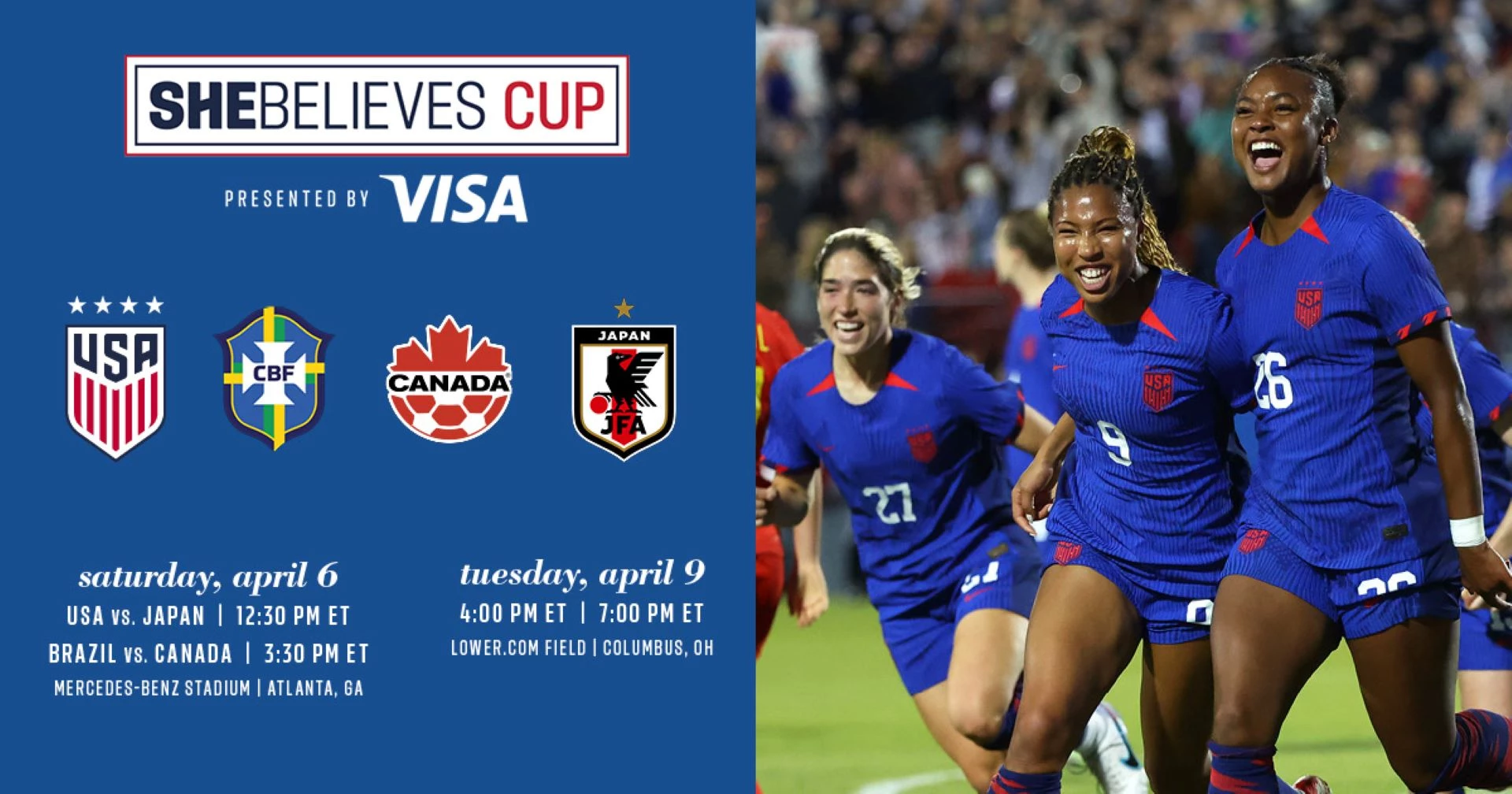 Brazil, Japan and Canada feature in USA's SheBelieves Cup