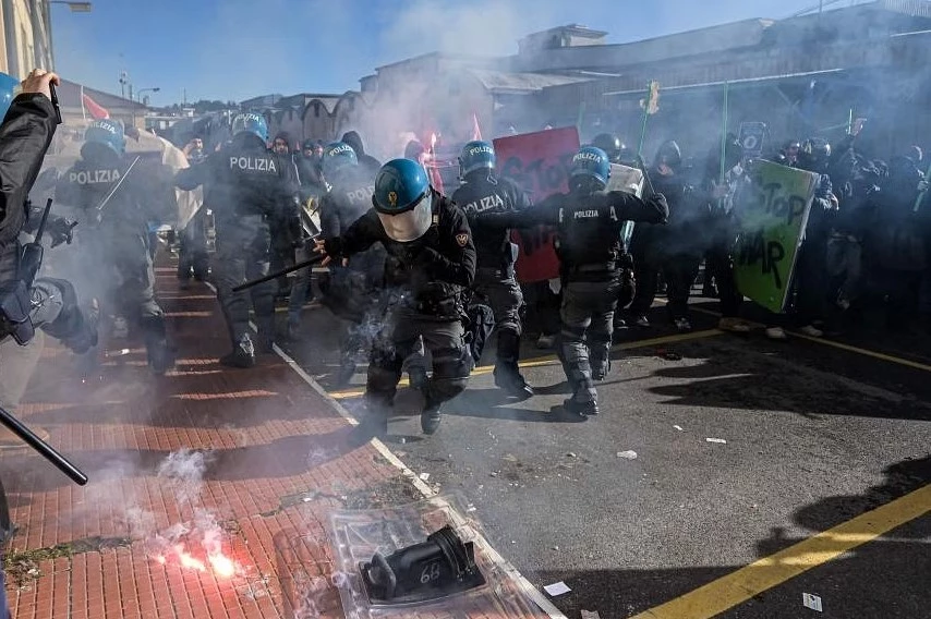 Anti-Israel protest at Italy jewellery fair turns violent