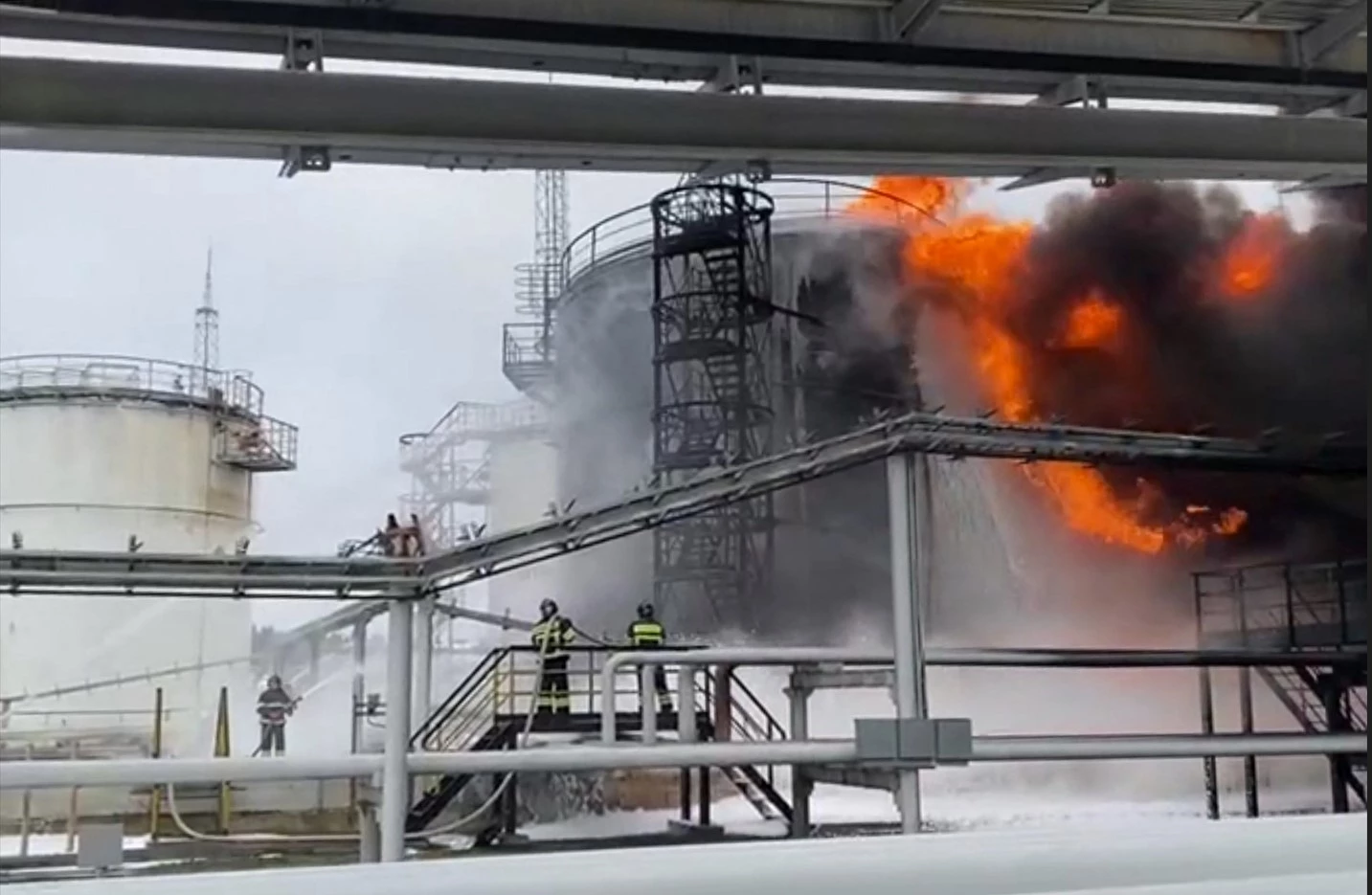 Fire breaks out at Russian gas terminal near St Petersburg