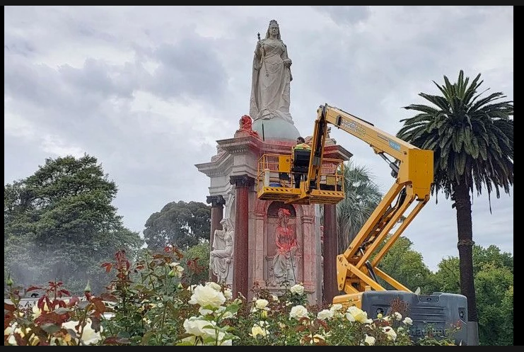 Statue toppled as Australians reckon with bloody past