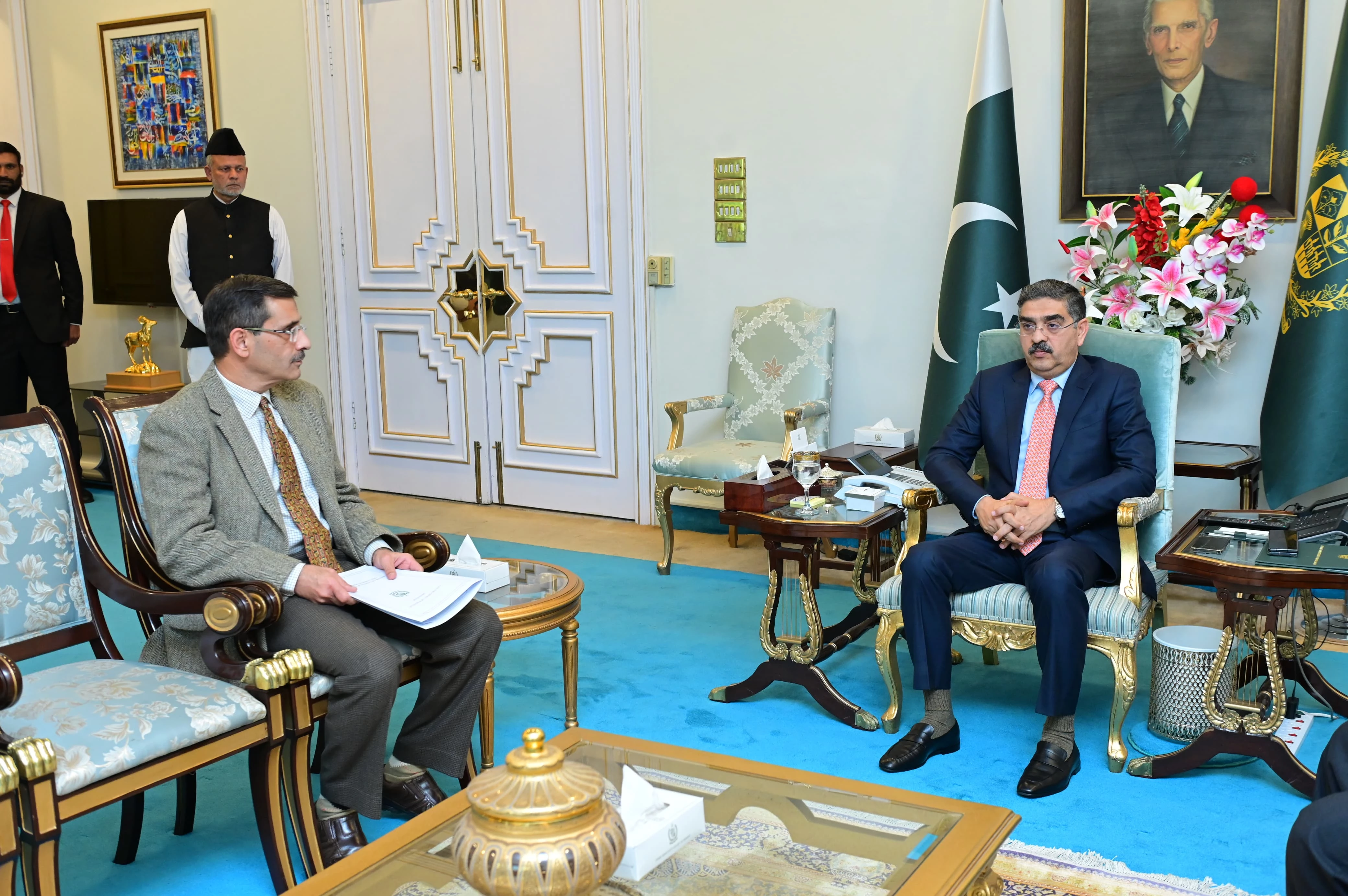 Adviser on Aviation, SAPM health call on PM Kakar