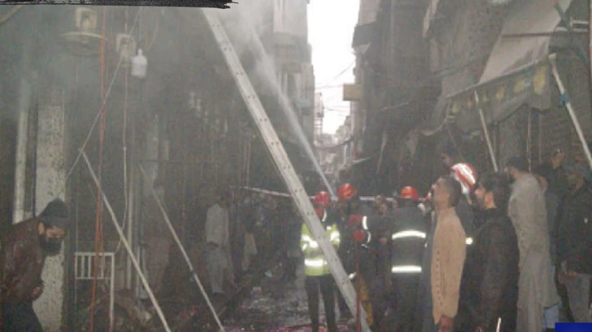 Fire destroys dozen shops at Rawalpindi’s Raja Bazaar