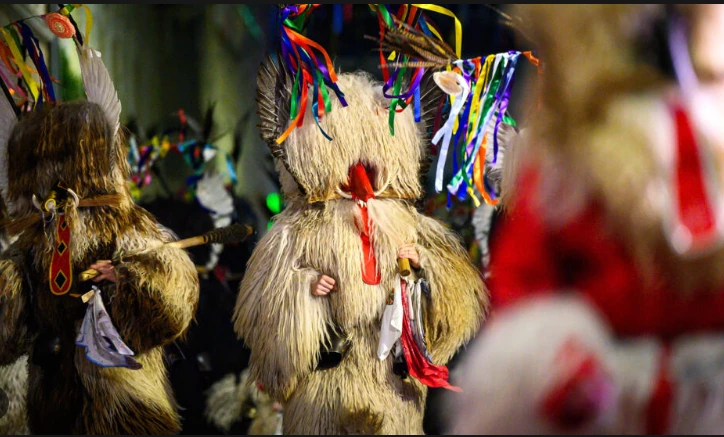 Young Slovenians reclaim sheepskin monster parade