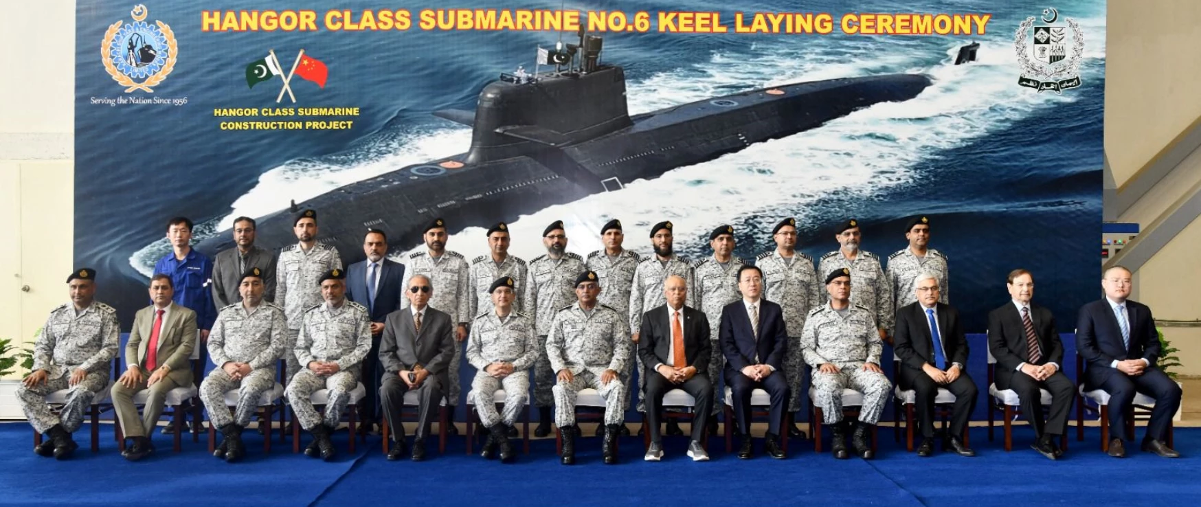 Keel-laying ceremony of second HANGOR Class Submarine at Karachi Shipyard