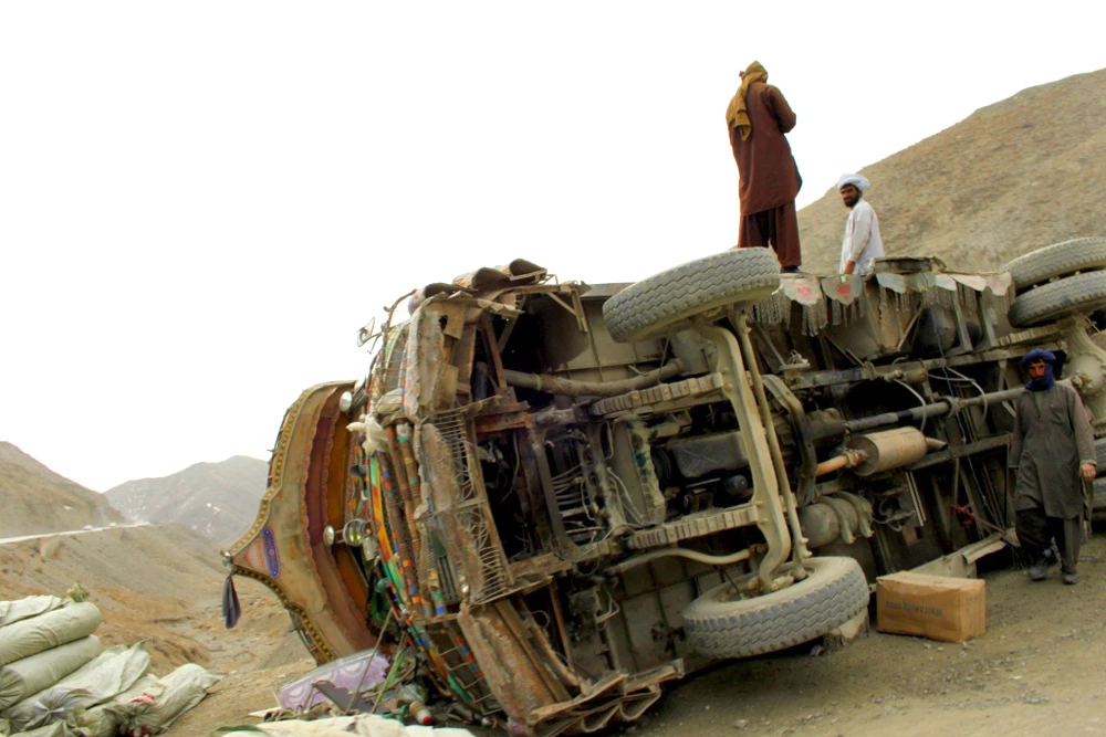 Tyre burst claims four lives in Sargodha accident