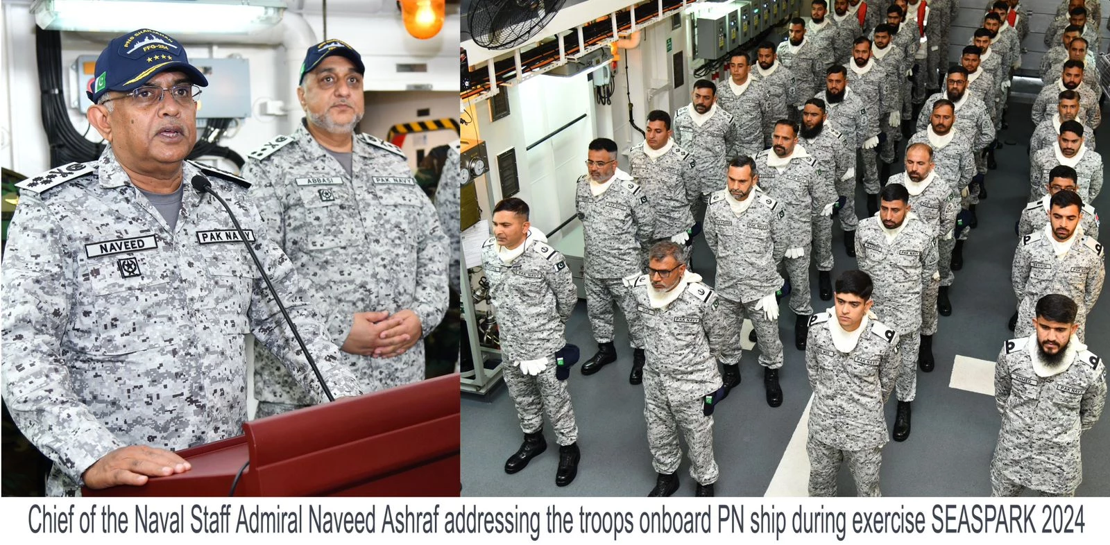 CNS Admiral Naveed Ashraf visits Naval Ships at sea to oversee conduct of Exercise Seaspark 2024