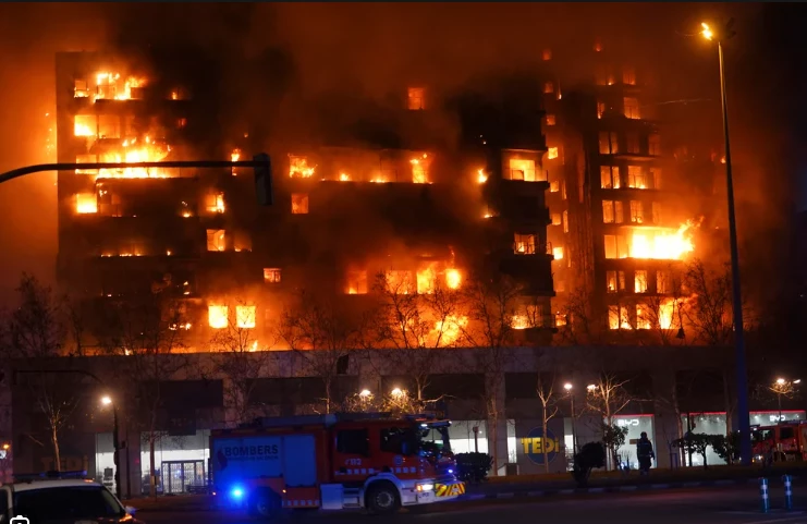 4 dead as fire ravages residential block in Spain's Valencia