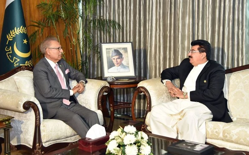 Senate Chairman Sadiq Sanjrani calls on President Alvi