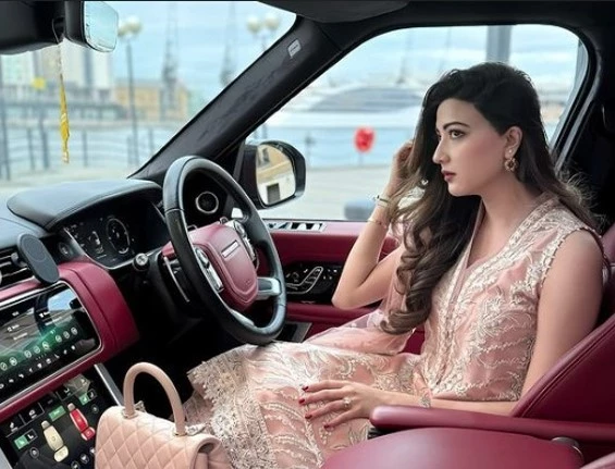 Aymen Saleem's car takes center stage, eclipsing her beauty