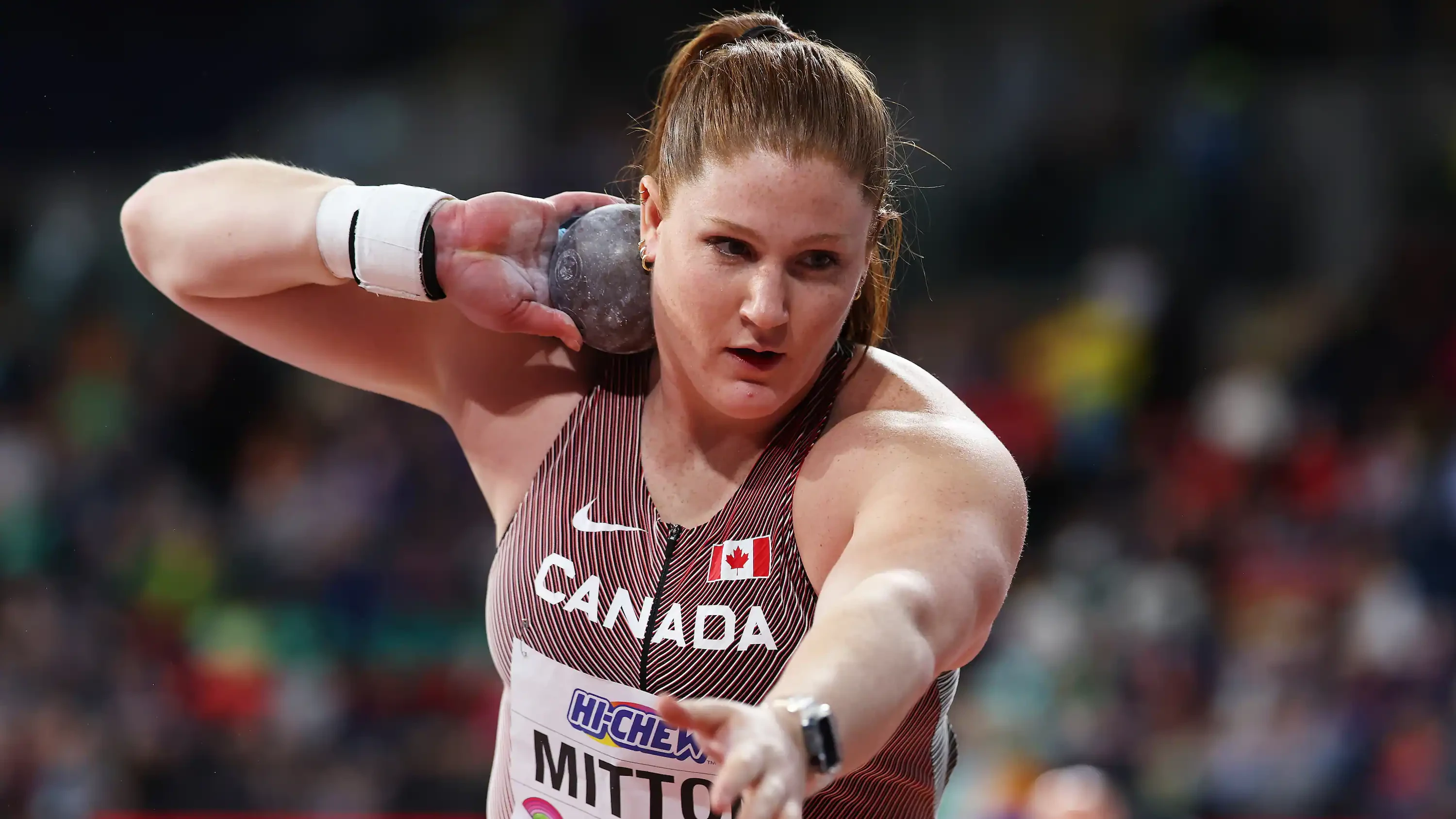 Canada's Mitton wins women's world indoors shot put