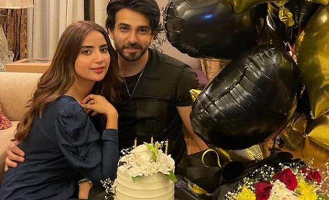 Saboor Aly late- night birthday party with husband radiates charm and delight