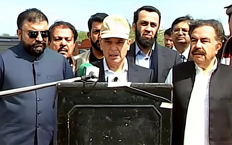 PM Shehbaz visits Gwadar, distributes cheques, ration among rain-victims