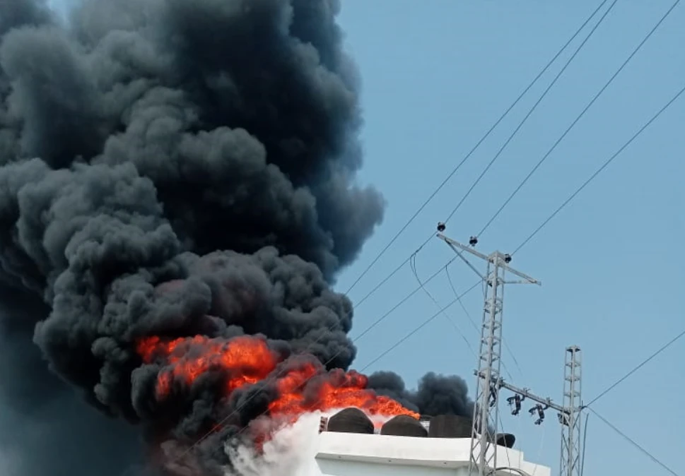 Factory on fire, foam worth millions gutted