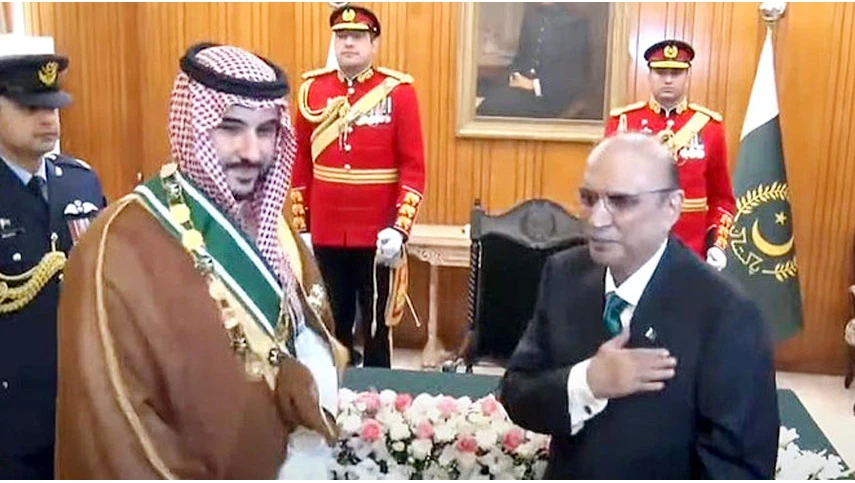 President Zardari confers Nishan-i-Pakistan on Saudi defence minister