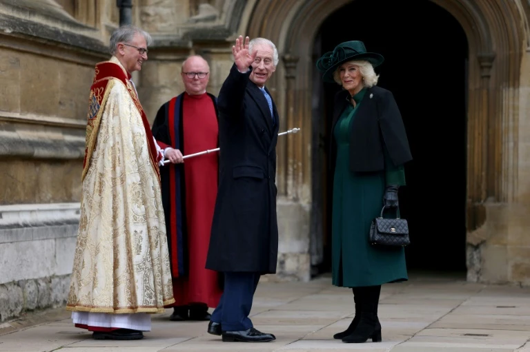 King Charles attends Easter Sunday church service