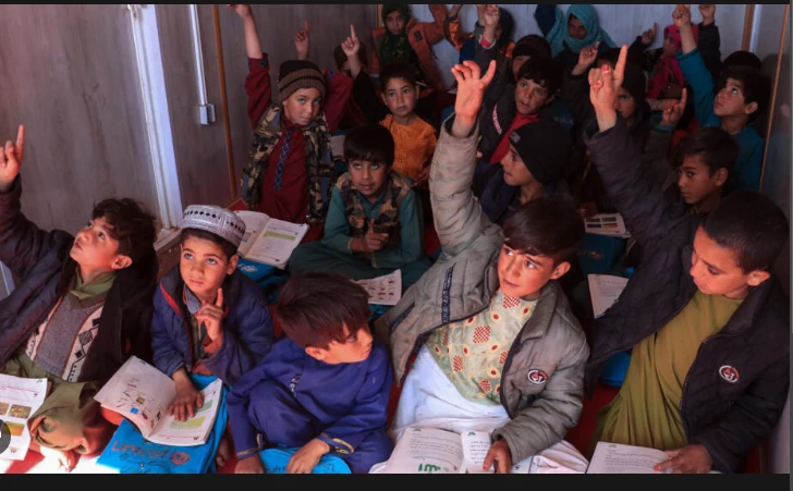 Afghan kids learn in makeshift schools six months after major quake