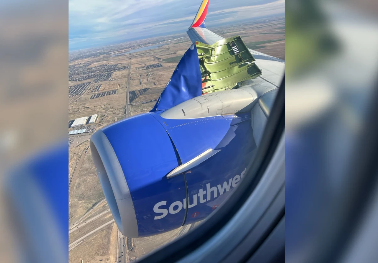 Boeing plane makes emergency landing after engine cover falls off