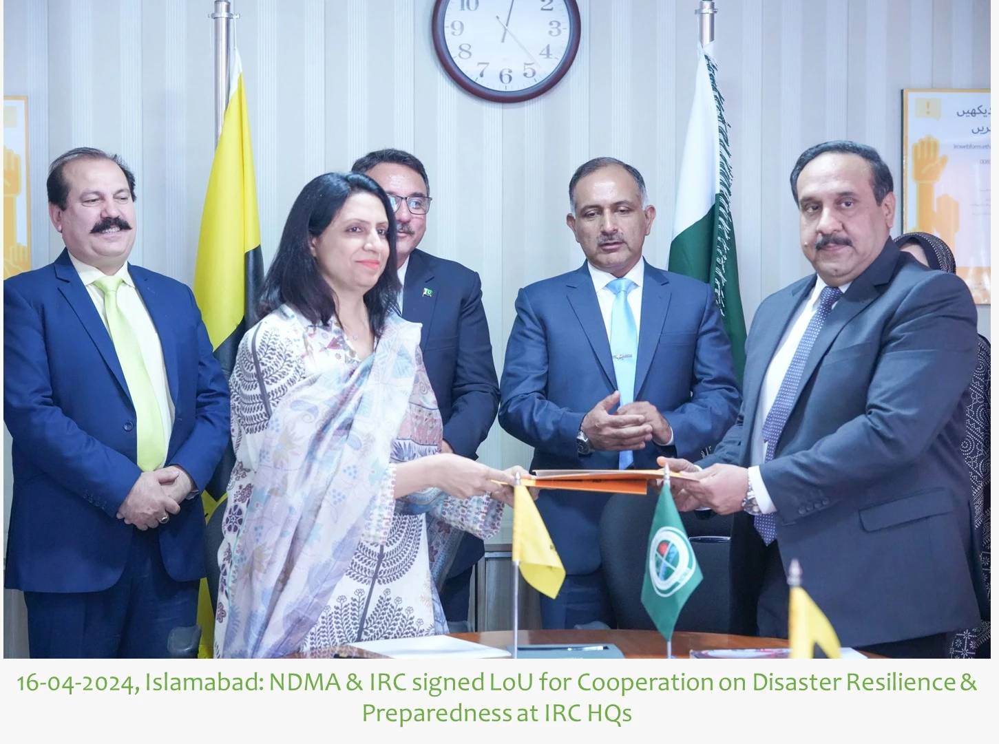 NDMA & IRC signed LoU for Cooperation on Disaster Resilience & Preparedness