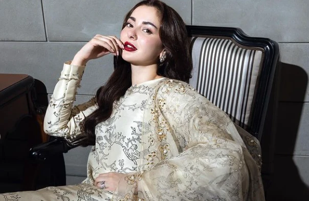 Hania Aamir flaunts prettiest peshwas with 'Billo Rani' in background