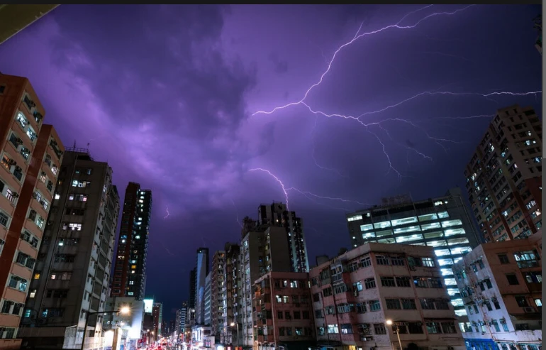 Hong Kong lashed with nearly 10,000 lightning strikes overnight