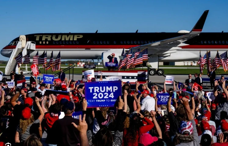 Trump blasts Biden in rare day on campaign trail