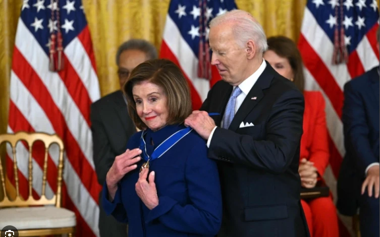 Biden bashes Trump, honours top US Democrats at medal ceremony