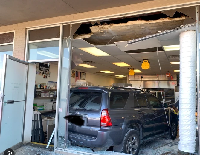 Out-of-control car runs over bystanders, crashes into bakery