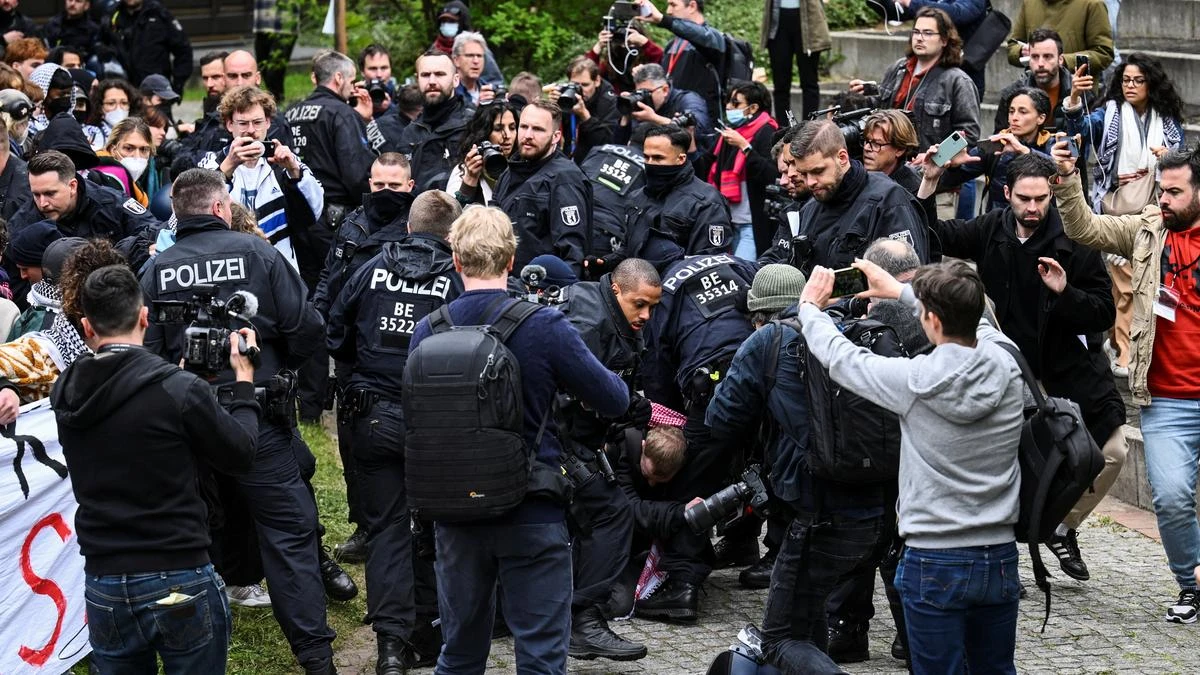 Police break up pro-Palestinian demos in Amsterdam, Berlin