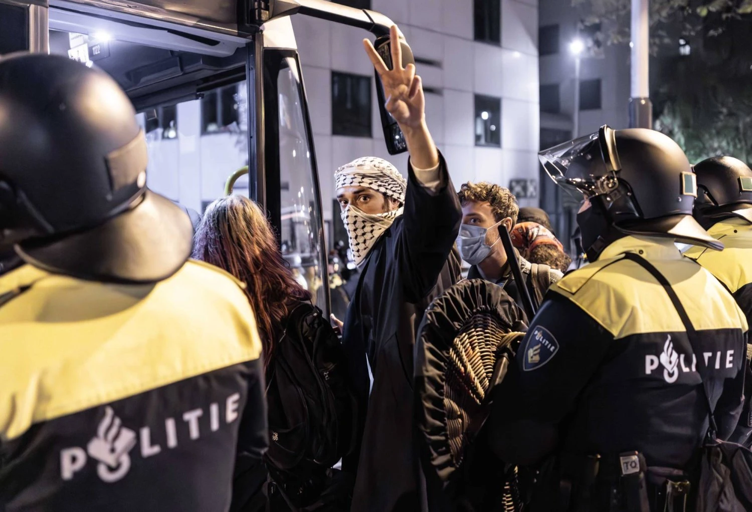 Riot police, protesters clash at Amsterdam Gaza demo