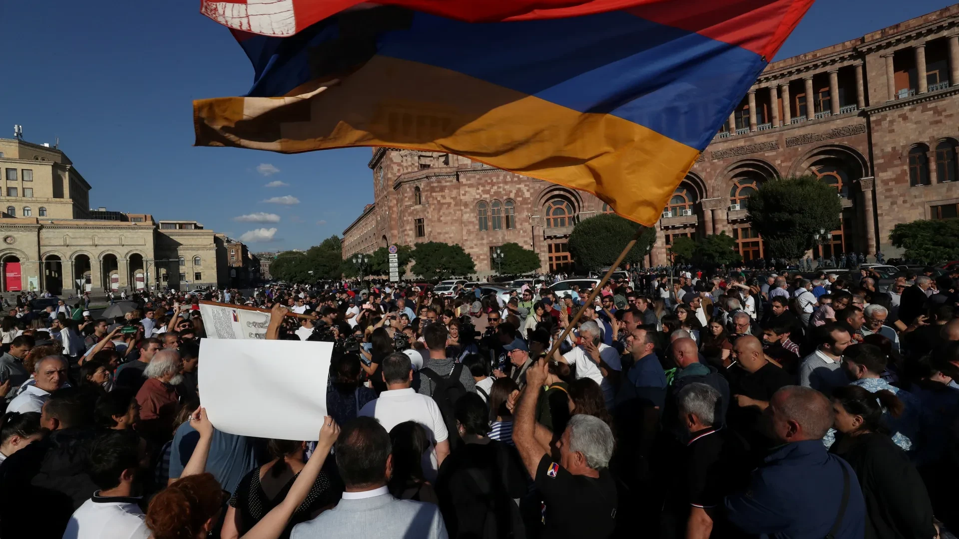 Tens of thousands of Armenians protest land deal with Azerbaijan