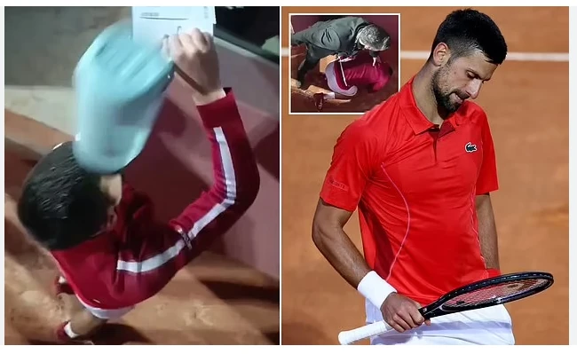 Djokovic struck with bottle from stands after winning Rome opener