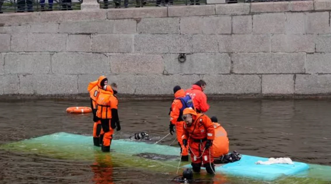 Three killed as bus crashes into river in Russia's St Petersburg