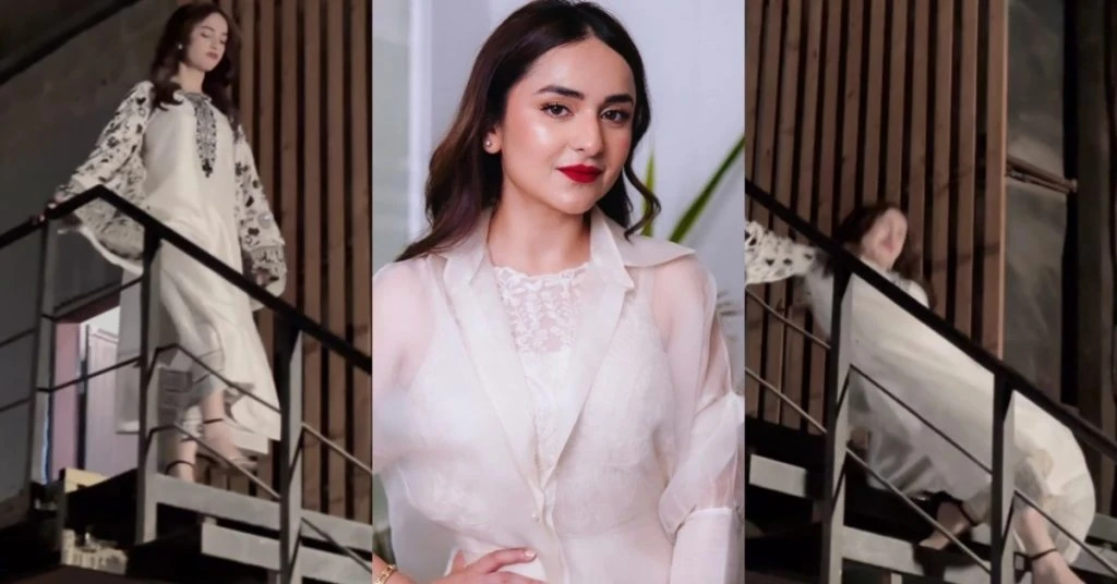 Yumna Zaidi's heart-stopping staircase accident shakes everyone's nerves