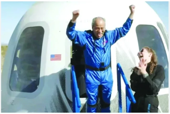 Blue Origin flies thrill seekers to space, including oldest astronaut