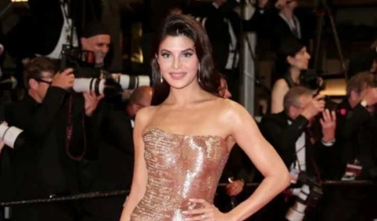 Jacqueline Fernandez makes dazzling Cannes debut in gold sequin gown