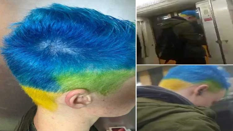 Russia fines man who dyed hair in Ukraine flag colours