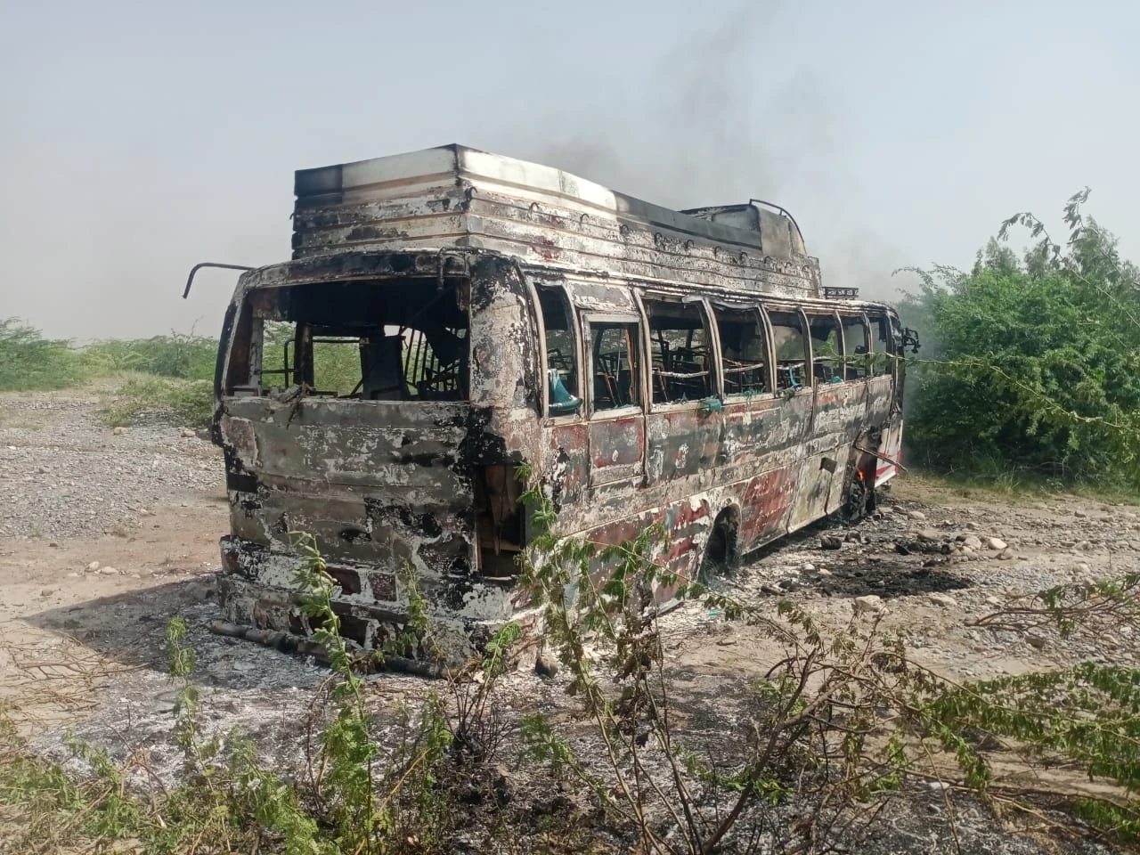 Terrorists torch passenger bus in DIK