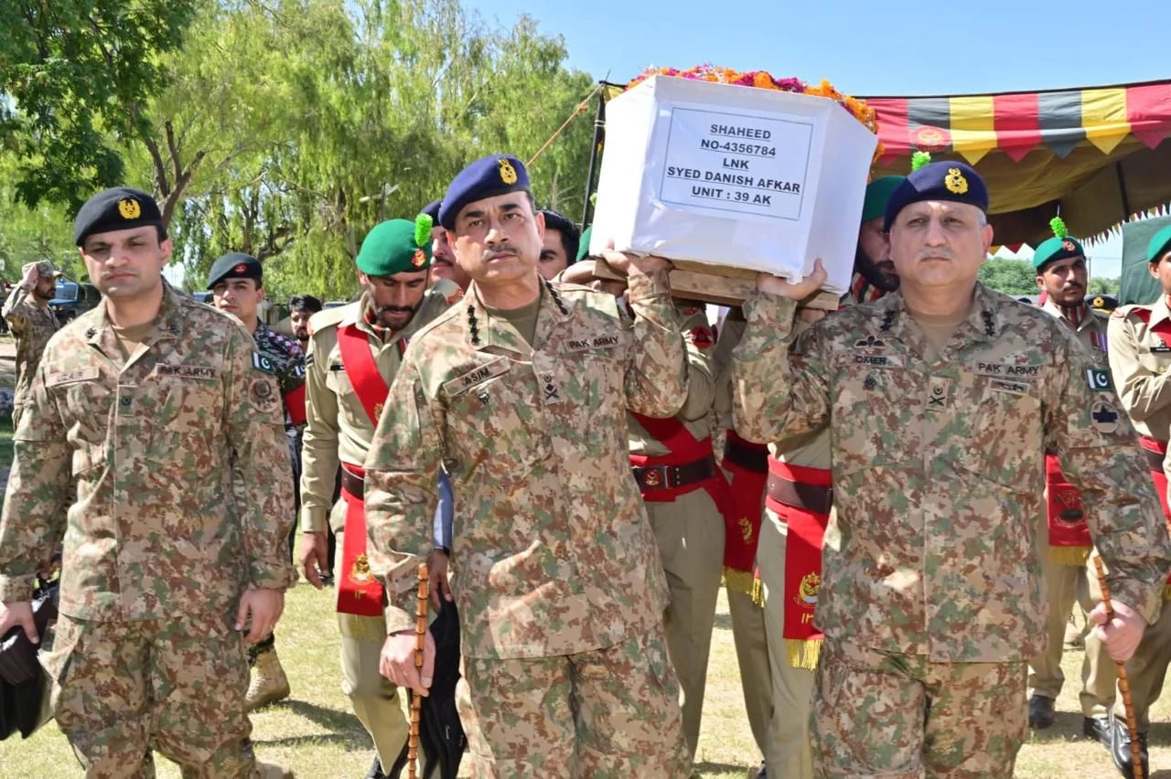 Gen Asim Munir attends namaz-e-janaza of martyrs in Peshawar