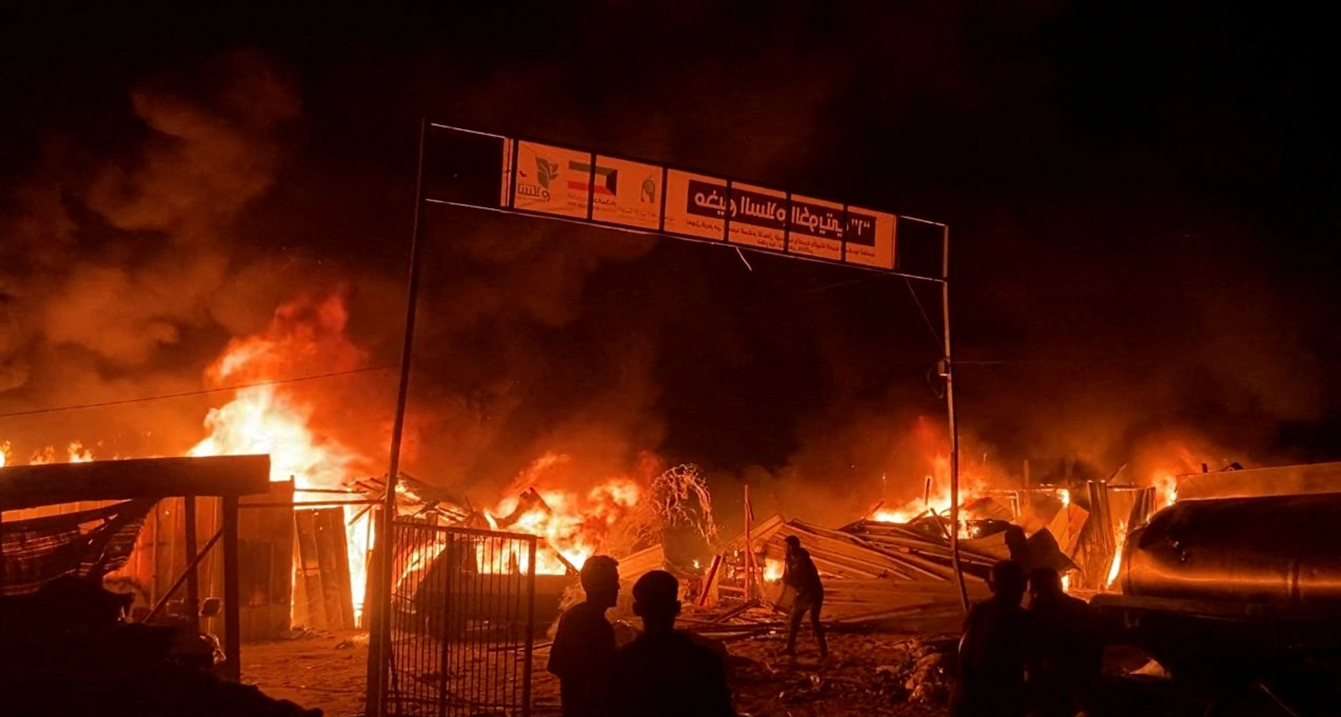 Israel faces global outcry over Gaza strike that set ablaze tent city