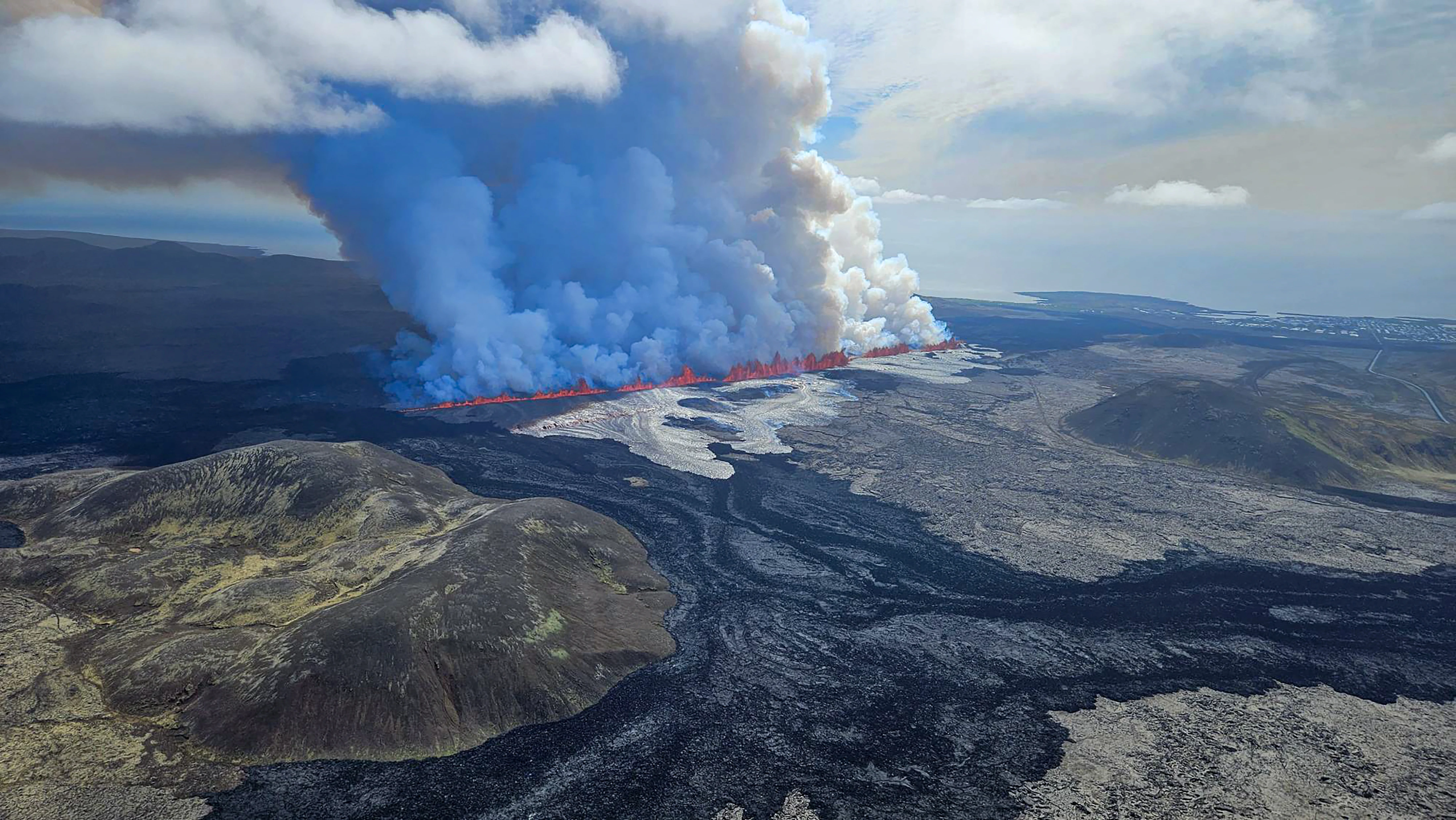 Lava spews again from volcanic eruption in Iceland