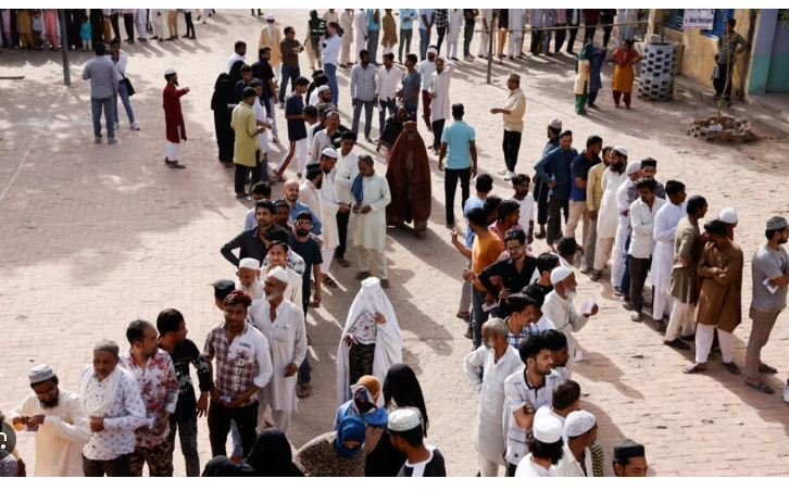 Millions suffer through heatwave on last day of India election