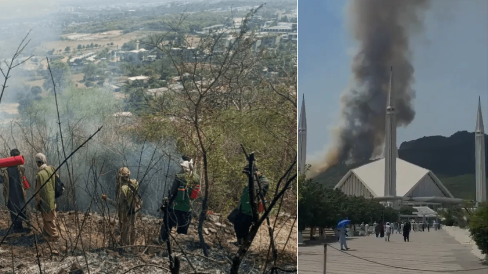 Three held as fire continues to burn Margalla Hills