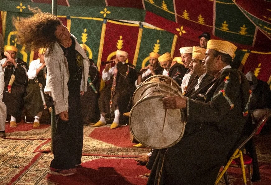 Ancient Moroccan mountain music entrances festival crowd