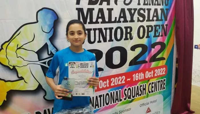 Pakistan’s Mahnoor wins U-13 squash title in Singapore