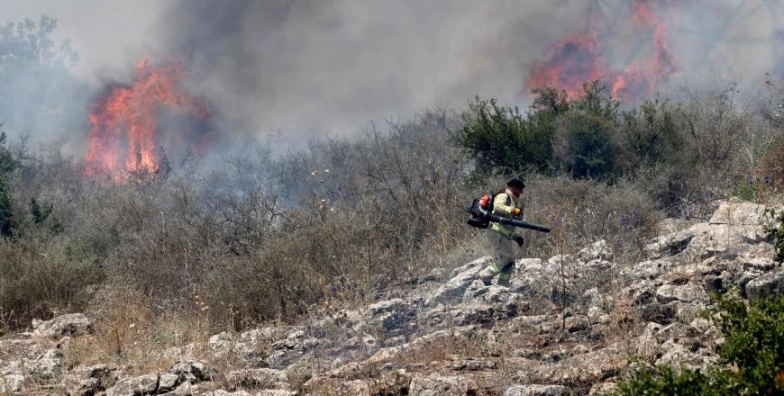 Brush fires sparked by rockets from Lebanon blaze in northern Israel